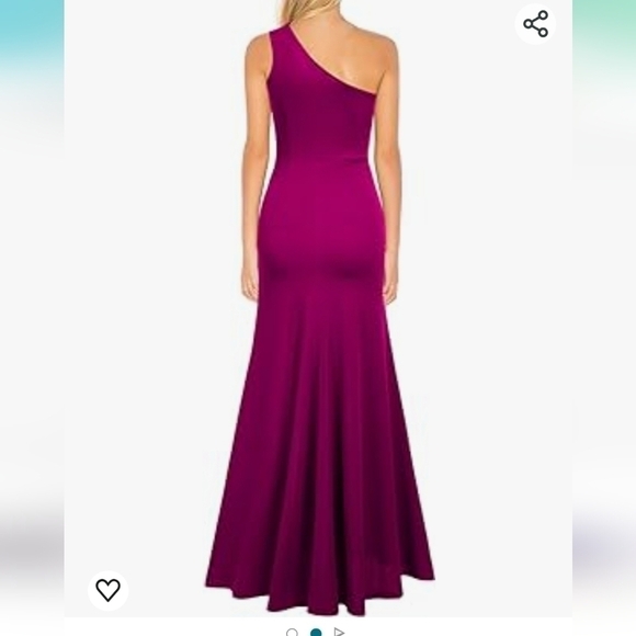 Amazon One Shoulder Sleeveless Split Bodycon Mermaid Evening Cocktail Long Dress - Picture 2 of 6